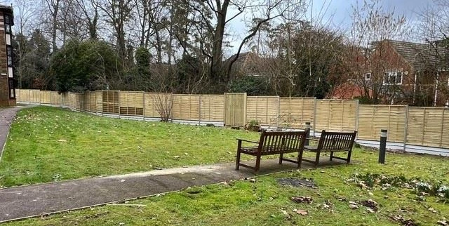 Garden fence at residential care-home